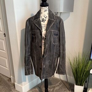 Scully Men's Gray Leather Jacket